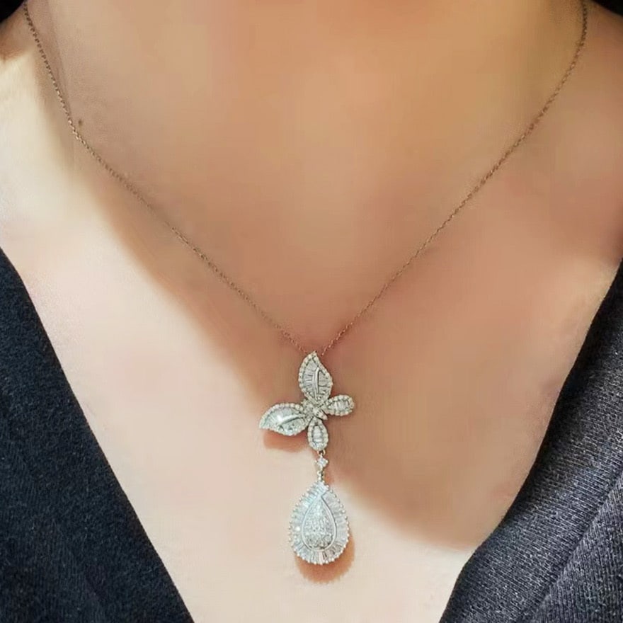 14k Gold 1.2 Ct Natural H Diamond Pendant( Without Chain ) - 7