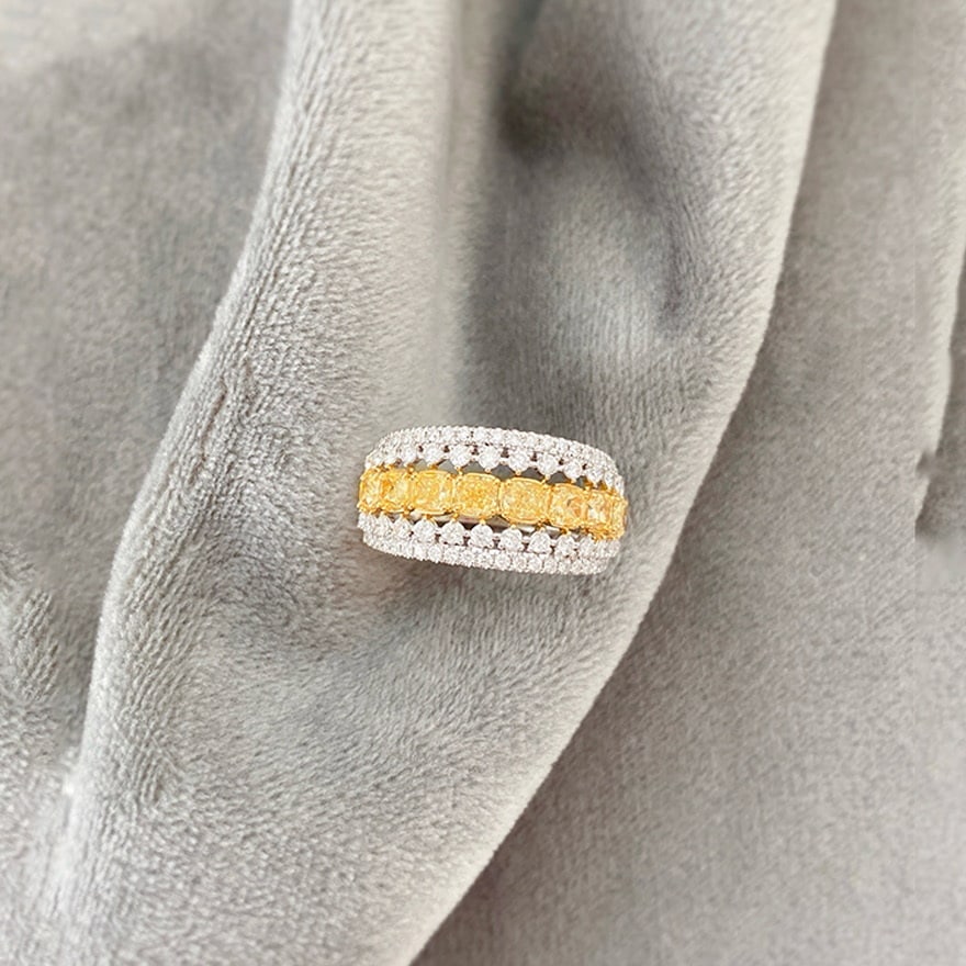 14k Gold 1.9 Ct Natural Color Diamond Ring: Ref:231087107 // gold content:14k gold // ring size:7. 25 us // // main gemstone:diamond // shape:multiple // carat weight:1. 9ct // clarity grade:vs-si // color:color // treatment:natural //