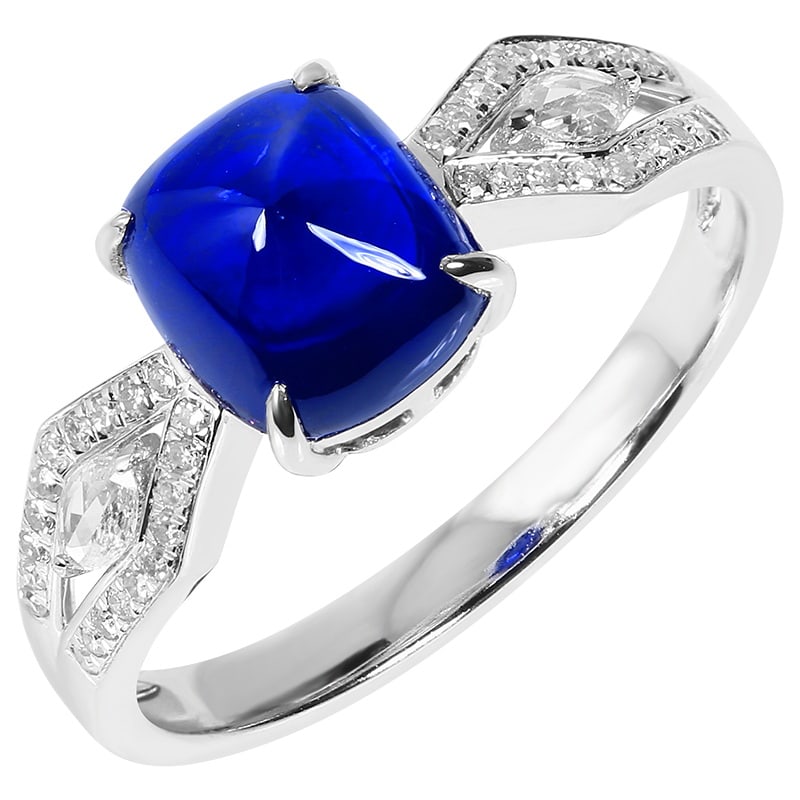 14k Gold 2.76 Ctw Natural Sapphire & Diamond Ring - 2