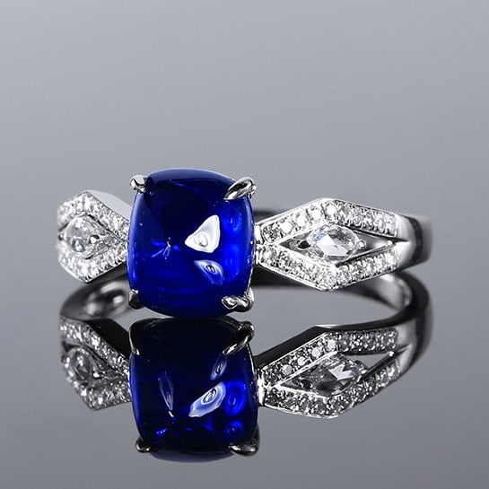 14k Gold 2.76 Ctw Natural Sapphire & Diamond Ring - 3