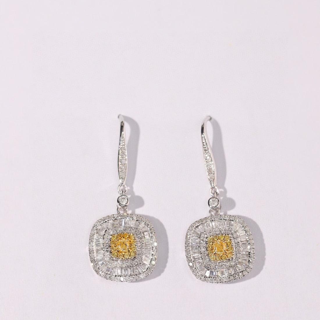14k Gold 1 Ct Natural Color Diamond Earrings - 4