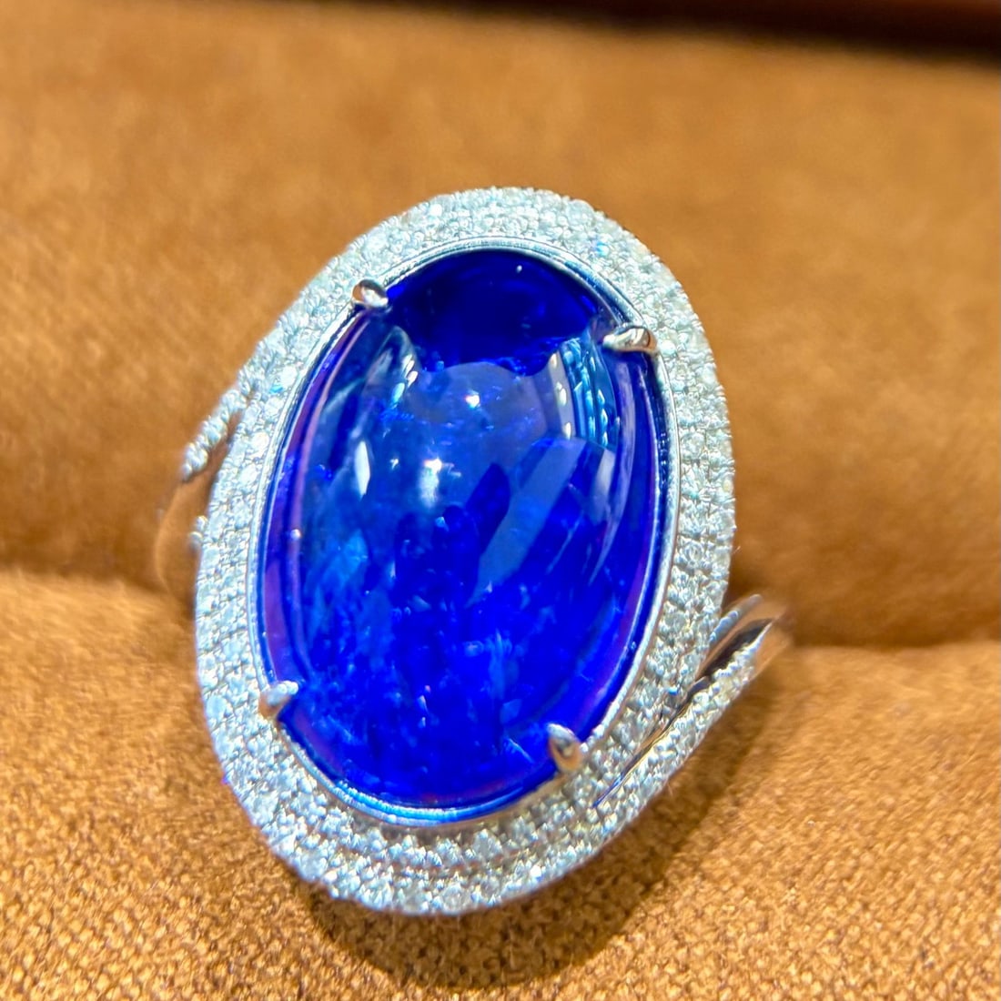 14k Gold 11.78 Ctw Natural Tanzanite & Diamond Ring - 5