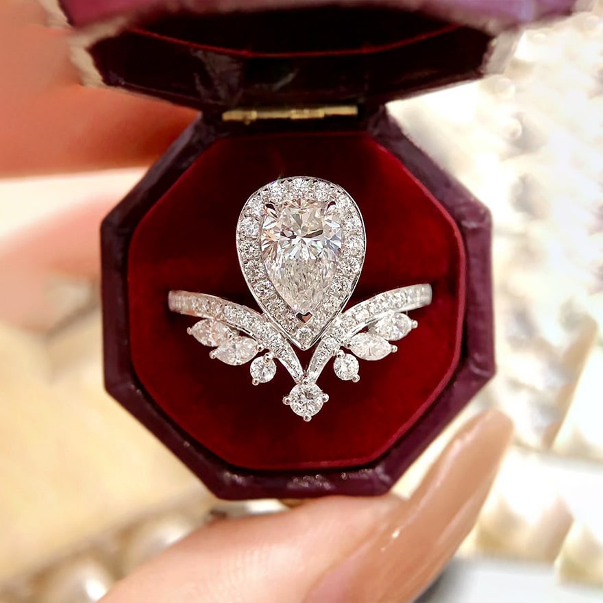 14k Gold 0.5 Ct Natural D Diamond Ring - 3