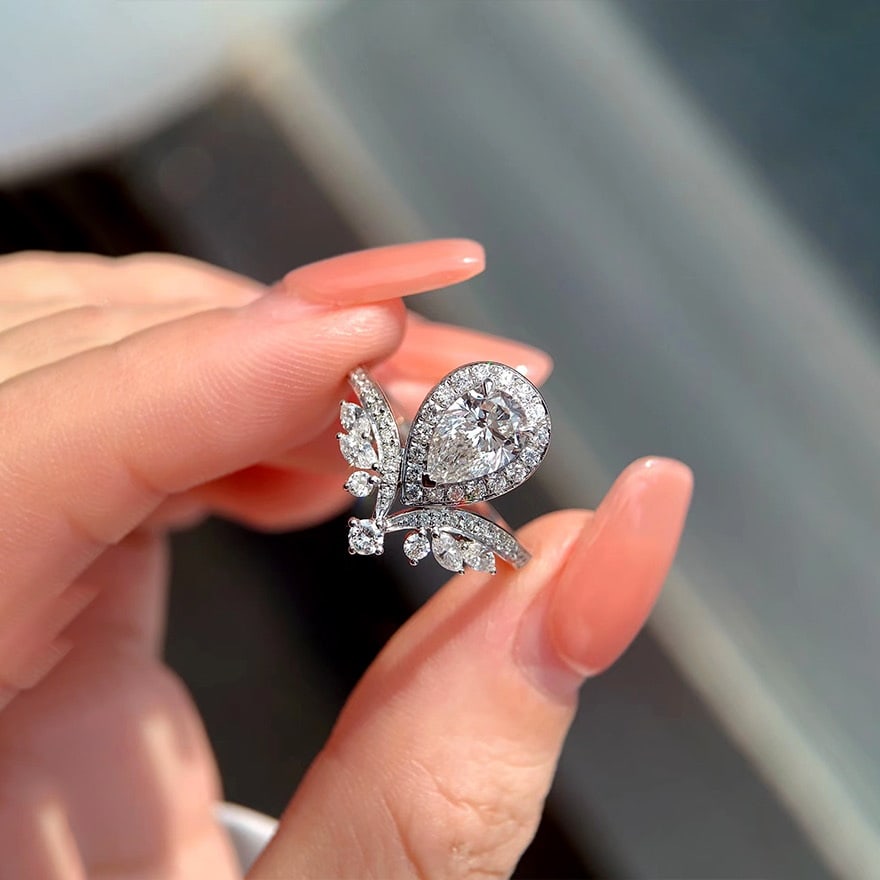 14k Gold 0.5 Ct Natural D Diamond Ring - 4