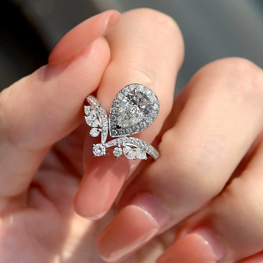 14k Gold 0.5 Ct Natural D Diamond Ring - 5