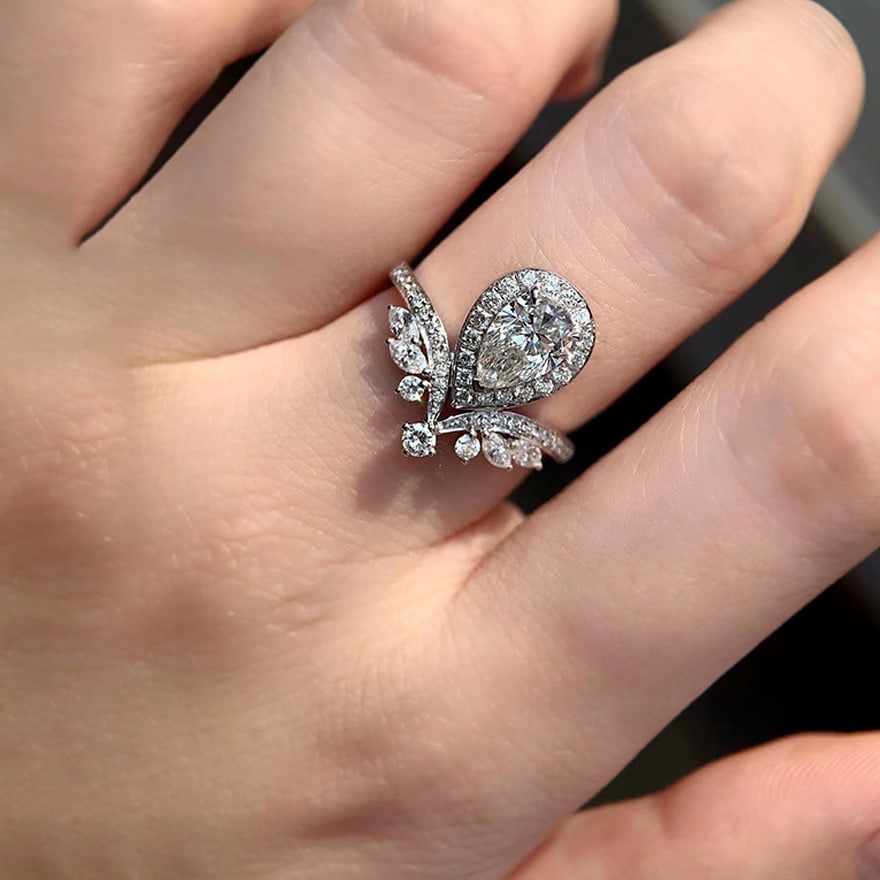 14k Gold 0.5 Ct Natural D Diamond Ring - 6