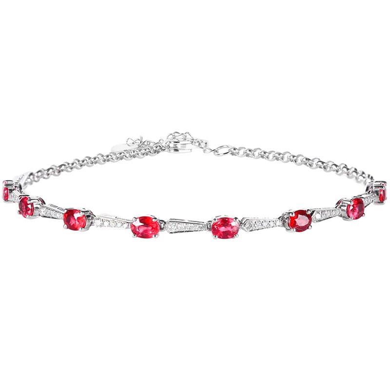 14k Gold 2.03 Ctw Natural Ruby & Diamond Bracelet - 2