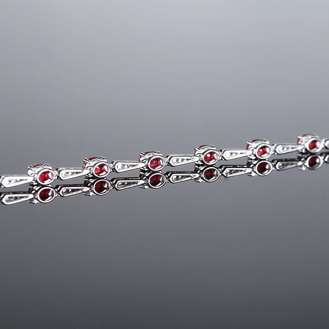 14k Gold 2.03 Ctw Natural Ruby & Diamond Bracelet - 5