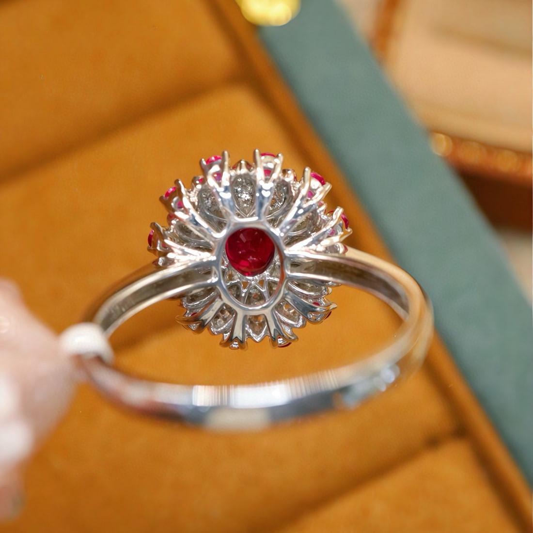 14k Gold 0.74 Ctw Vivid Red Natural Ruby & Diamond Ring - 5