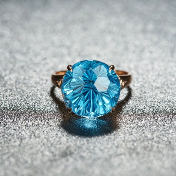 14k Gold 13.85 Ct Natural Topaz & Diamond Ring - 2