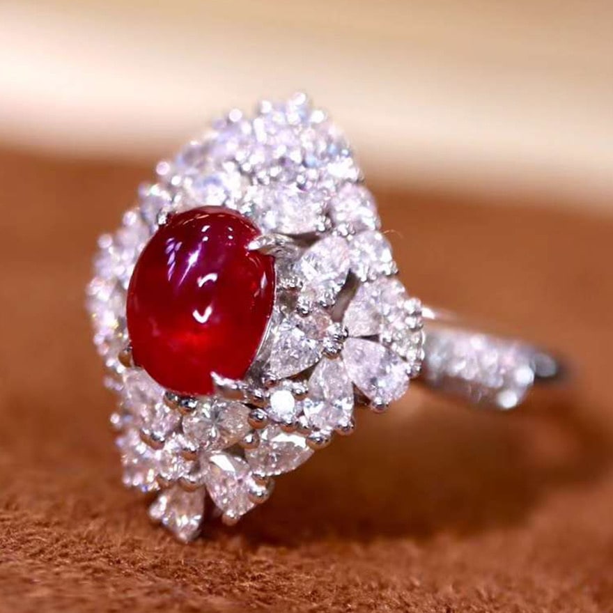 14k Gold 2.98 Ctw Natural Ruby & Diamond Ring - 3