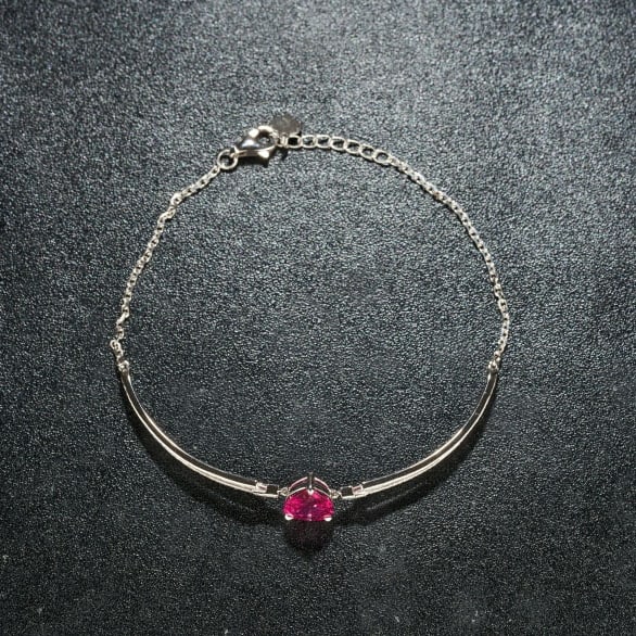 14k Gold 2.14 Ctw Natural Tourmaline & Diamond Bracelet - 2