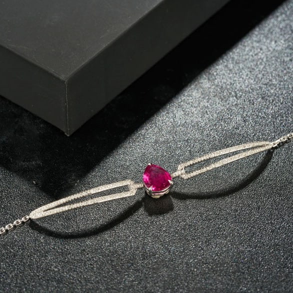 14k Gold 2.14 Ctw Natural Tourmaline & Diamond Bracelet - 6