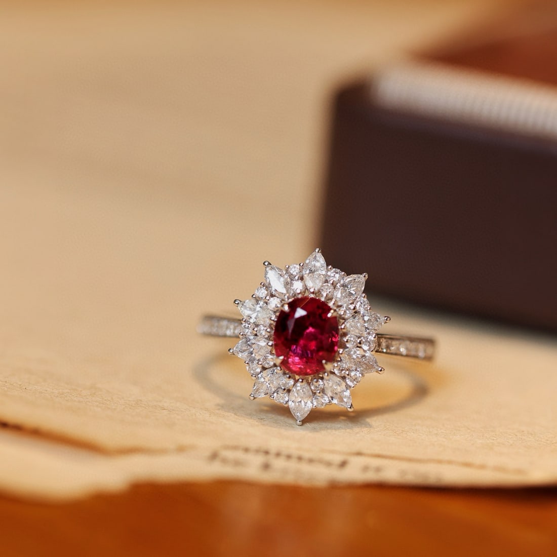 14k Gold 1.46 Ctw Natural Ruby & Diamond Ring: Ref:231088072 // gold content:14k gold // ring size:7. 25us // // main gemstone:ruby // shape:oval // carat weight:0. 84ct // color:red // treatment:natural // // adjacent gemstone 2 : diamond //