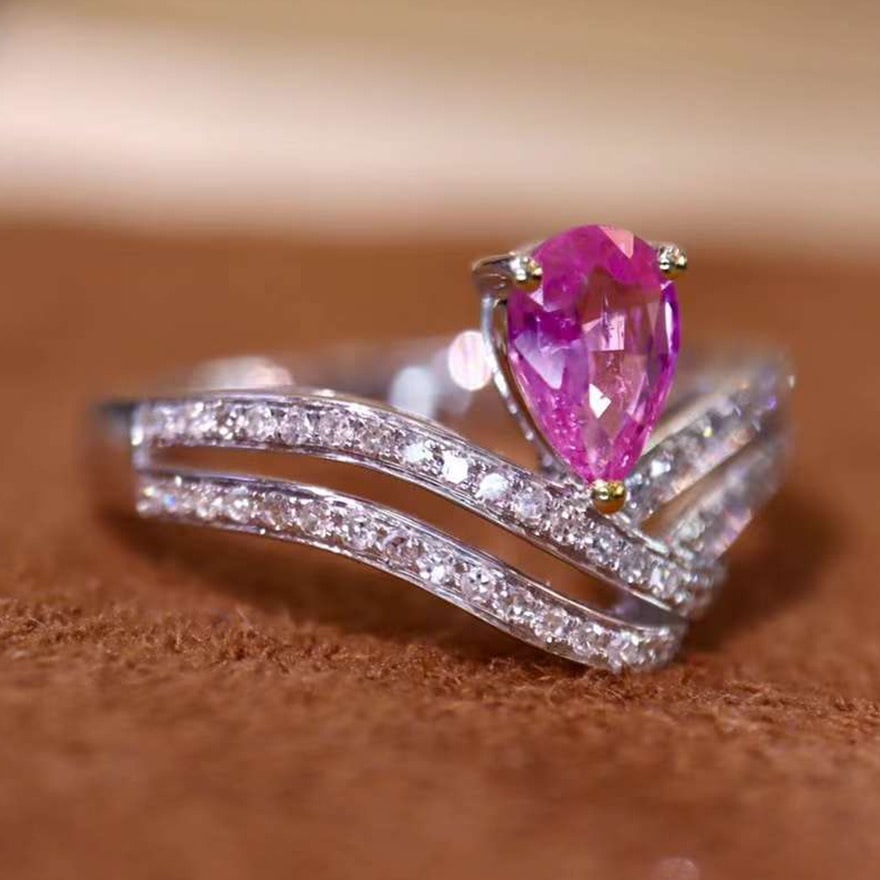 14k Gold 0.78 Ctw Natural Sapphire & Diamond Ring - 2