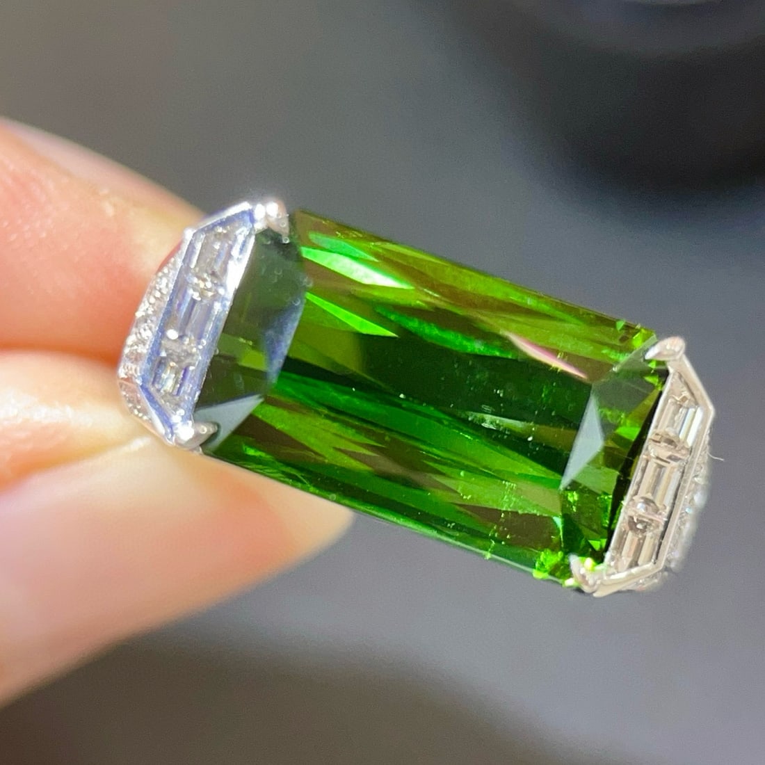 14k Gold 8.76 Ctw Natural Tourmaline & Diamond Ring - 3
