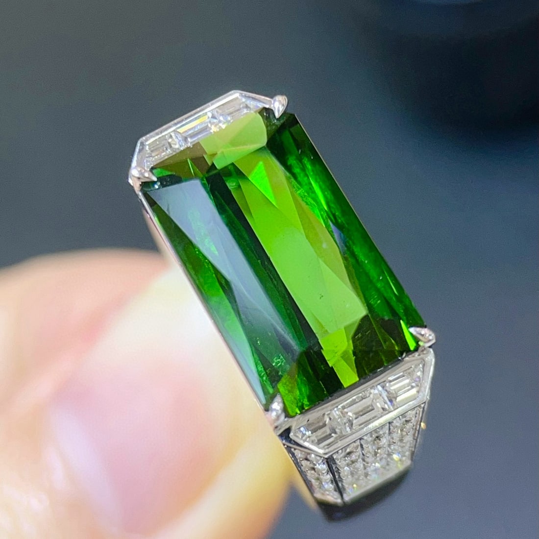 14k Gold 8.76 Ctw Natural Tourmaline & Diamond Ring - 5