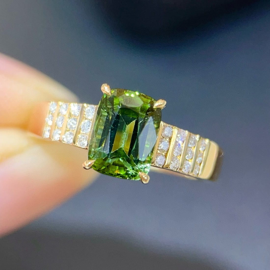 14k Gold 1.74 Ctw Natural Tourmaline & Diamond Ring - 3