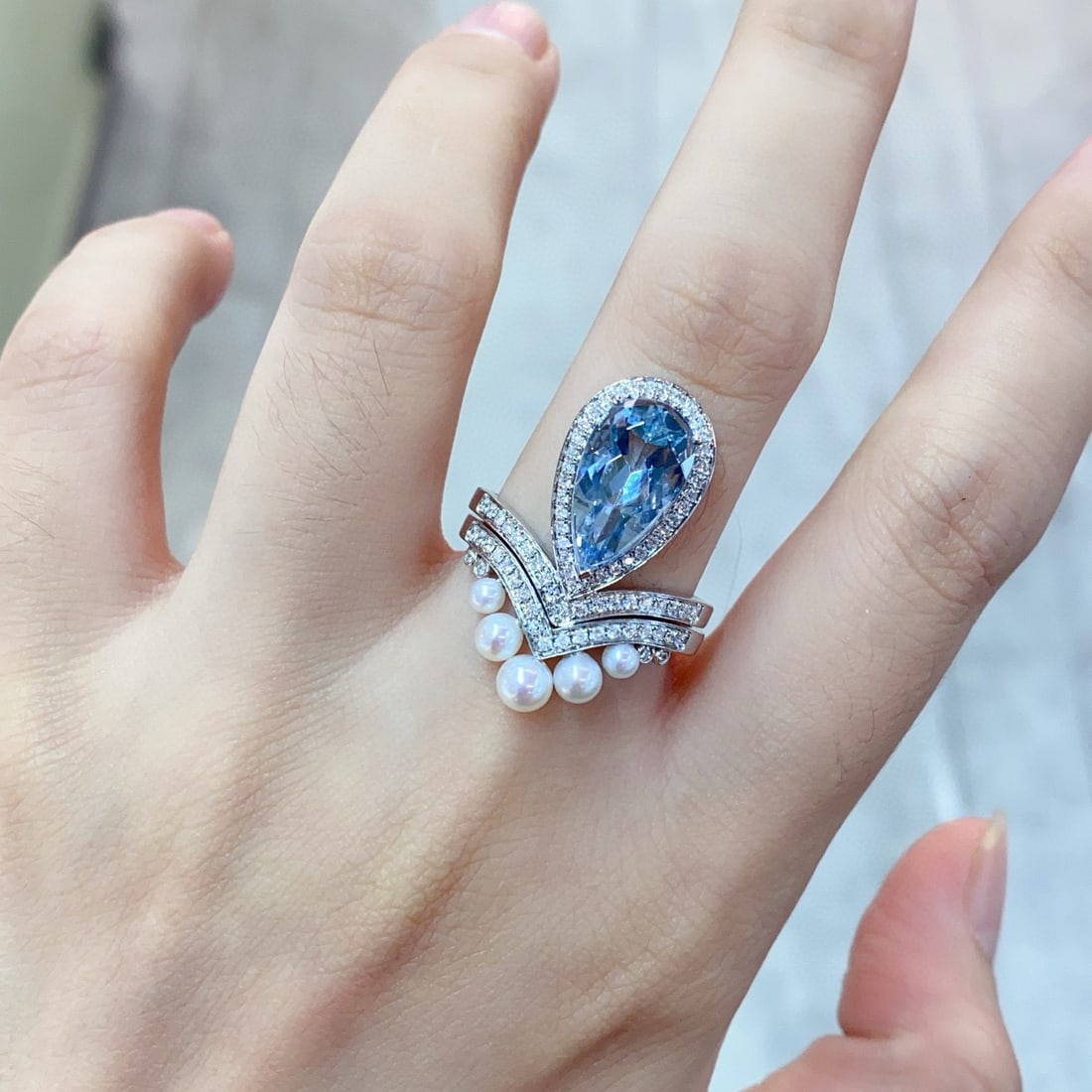 14k Gold 2.8 Ctw Natural Aquamarine & Diamond Ring - 3