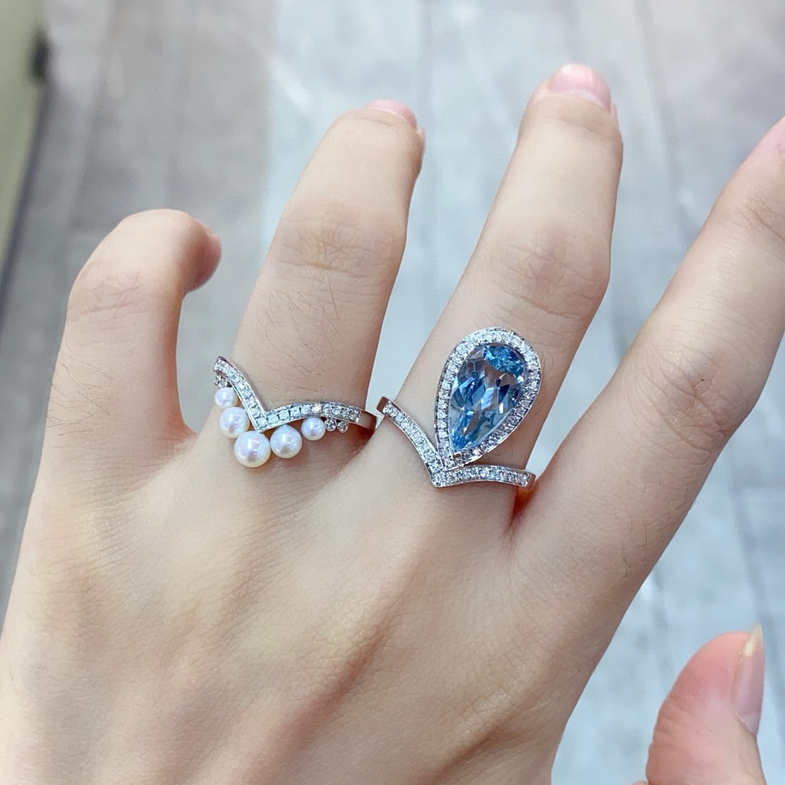 14k Gold 2.8 Ctw Natural Aquamarine & Diamond Ring - 5