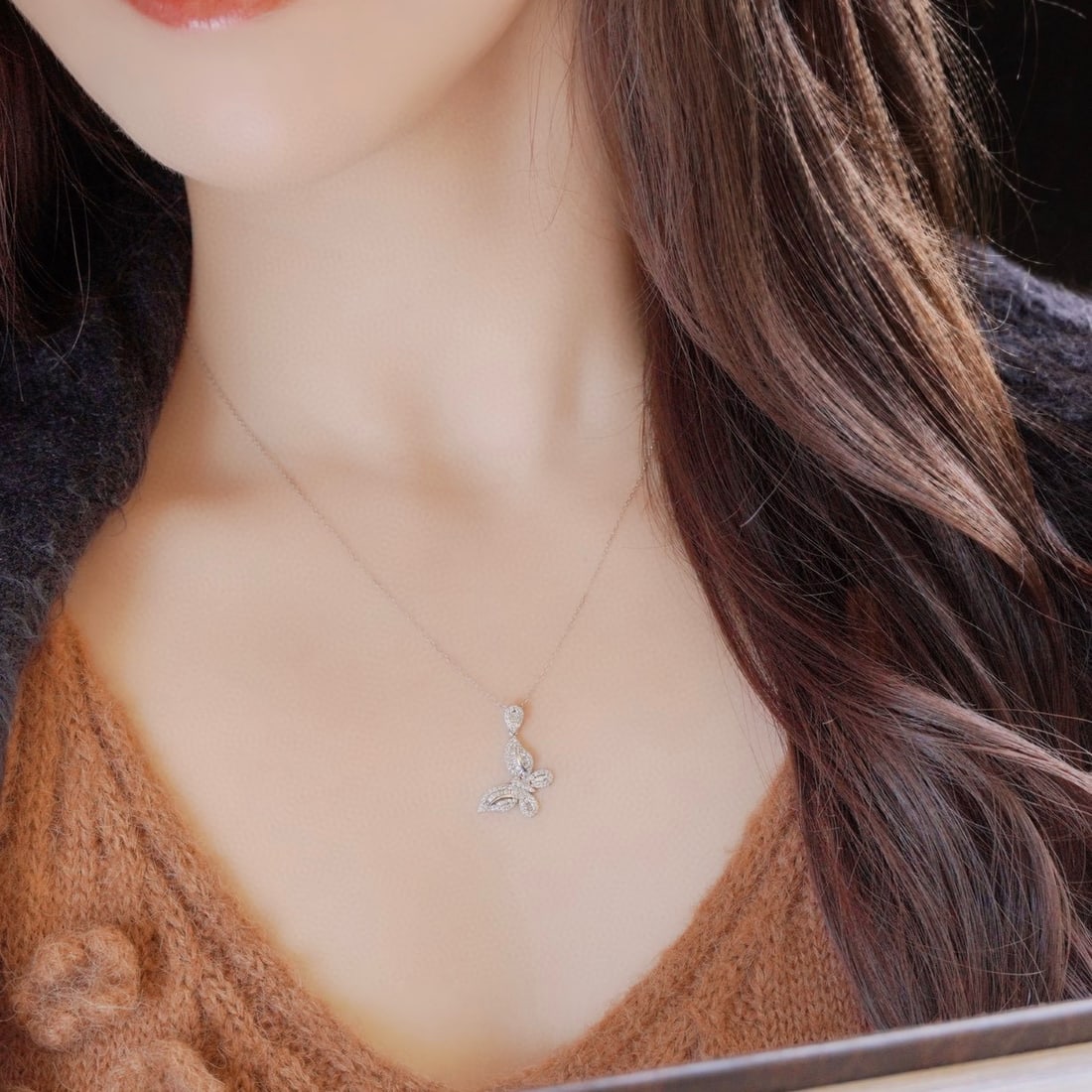 14k Gold 0.4 Ct Natural H Diamond Pendant( Without Chain ) - 2