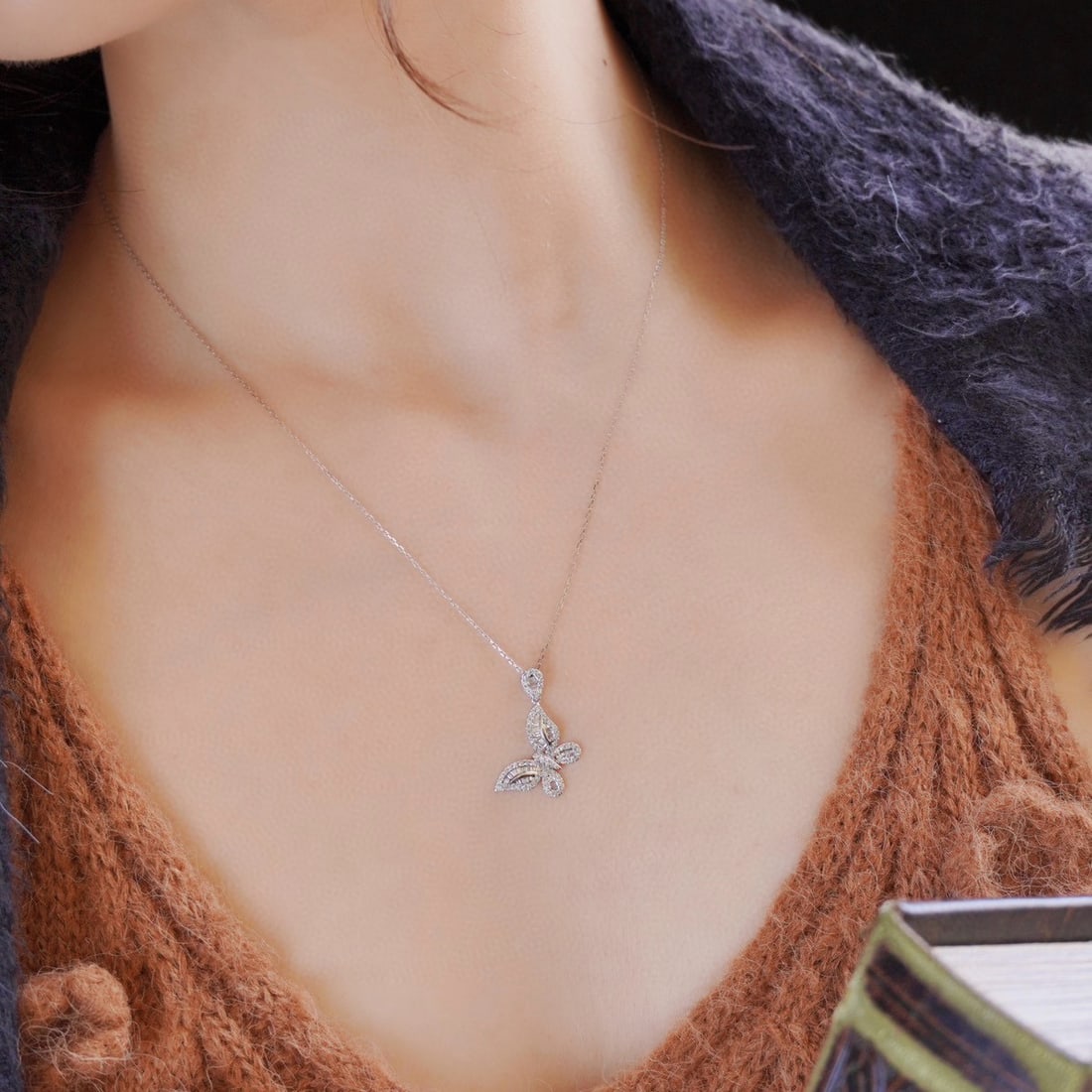 14k Gold 0.4 Ct Natural H Diamond Pendant( Without Chain ) - 4