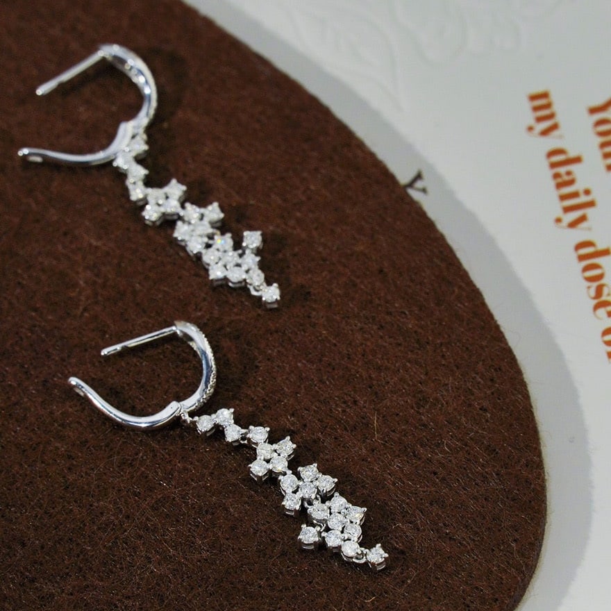 14k Gold 1.10 Ct Natural H Diamond Earrings - 3