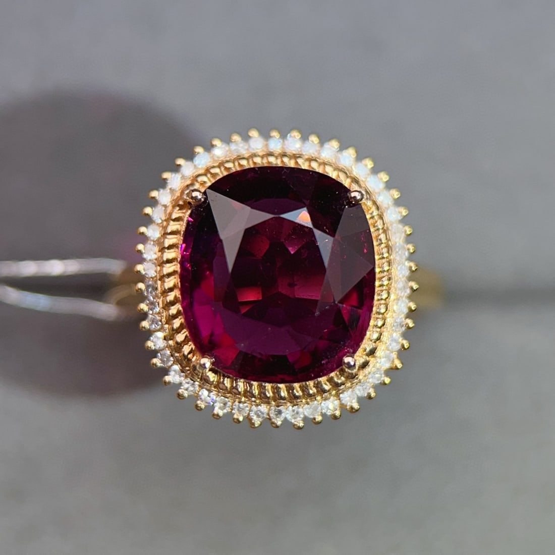 14k Gold 5.73 Ctw Natural Tourmaline & Diamond Ring - 2