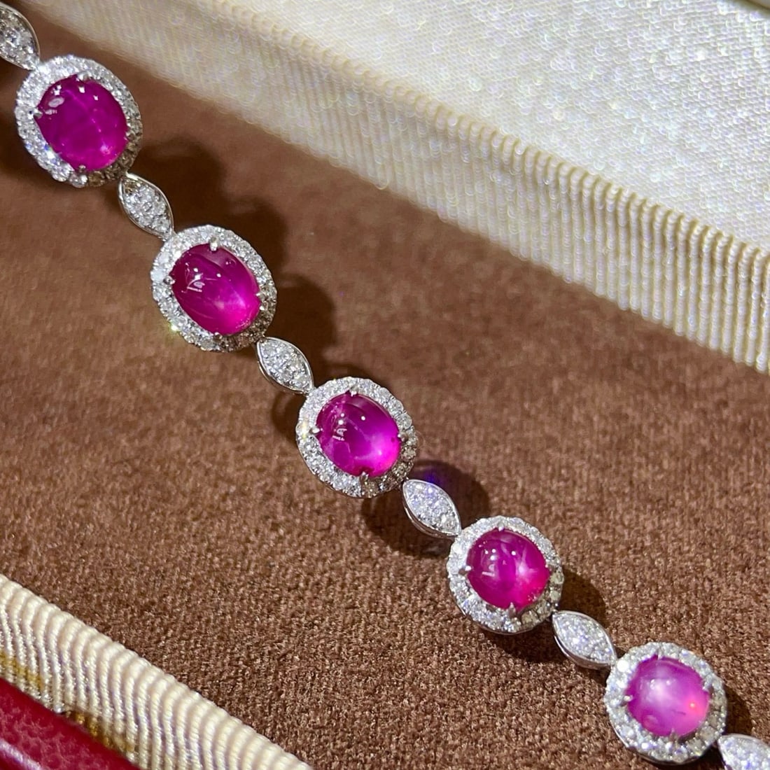14k Gold 6.23 Ctw Natural Ruby & Diamond Bracelet - 2