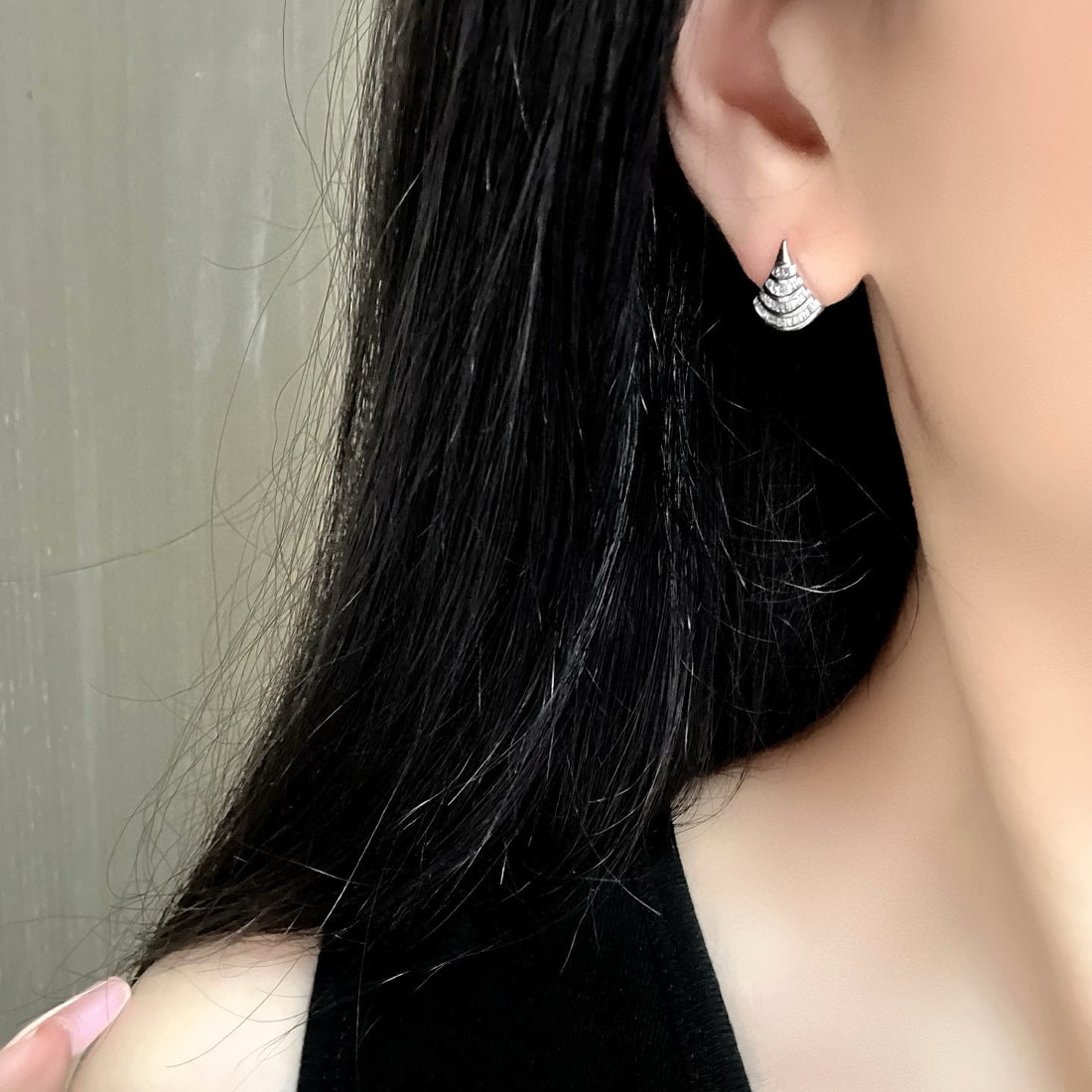 14k Gold 0.42 Ct Natural H Diamond Earrings - 5