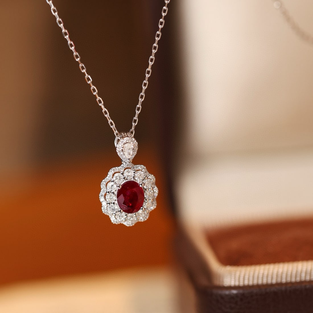 14k Gold 0.87 Ctw Natural Ruby & Diamond Pendant( Without Chain ): Ref:231088176 // gold content:14k gold // main gemstone:ruby // shape:oval // carat weight:0. 5ct // color:pigeonblood red // treatment:natural // // adjacent gemstone 2 : diamond // shape:round //