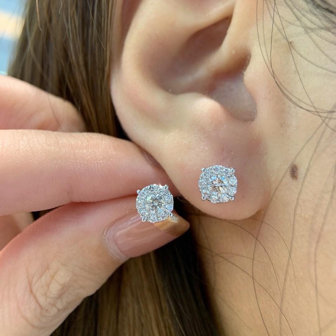 14k Gold 0.50 Ctw Natural H Diamond Earrings - 2