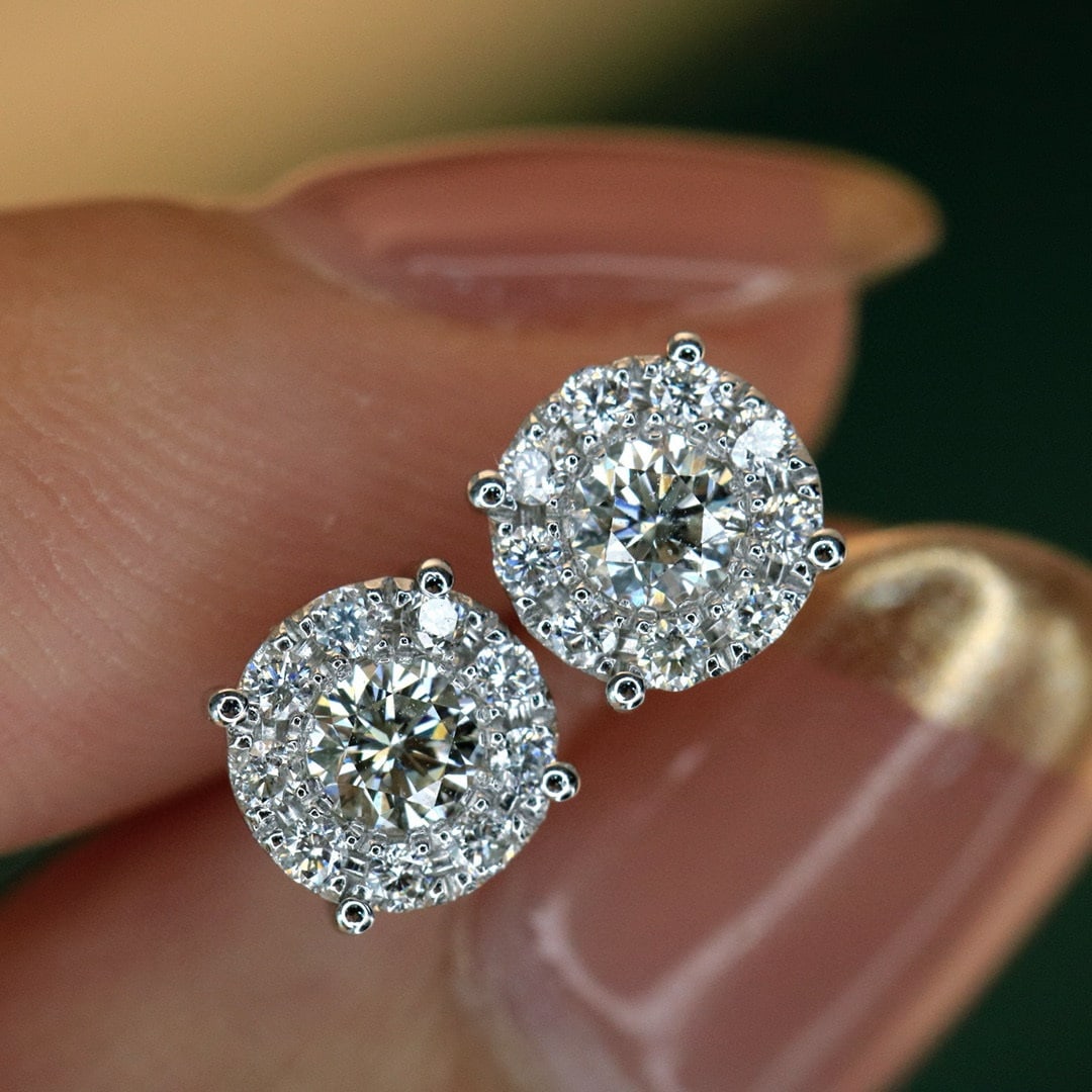 14k Gold 0.50 Ctw Natural H Diamond Earrings - 3