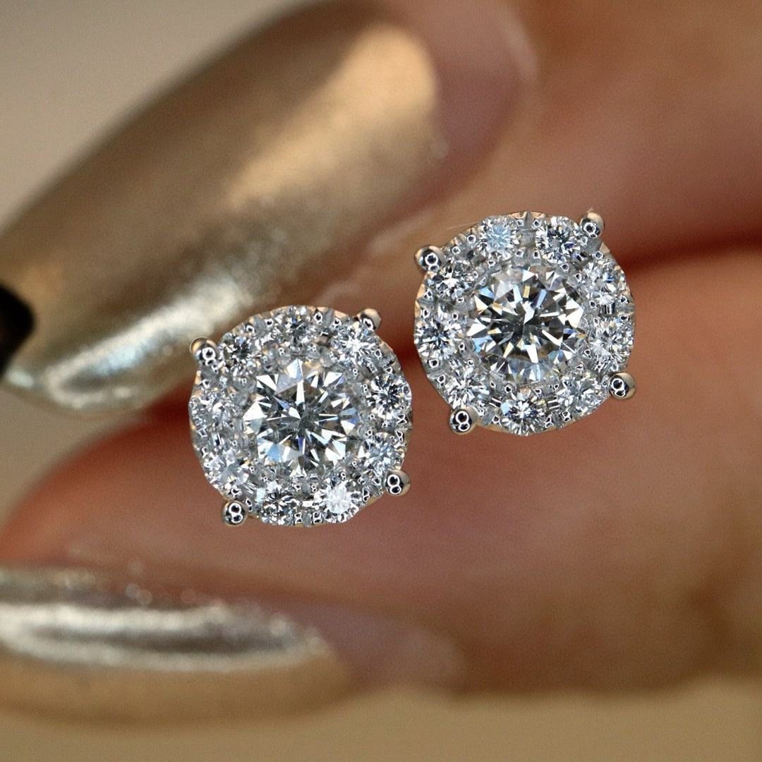 14k Gold 0.50 Ctw Natural H Diamond Earrings - 4