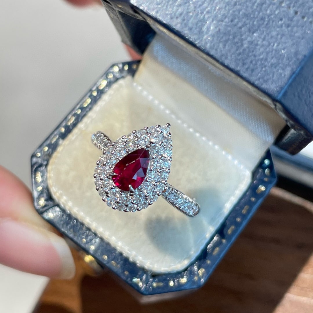 14k Gold 0.65 Ct Natural Ruby & Diamond Ring - 2