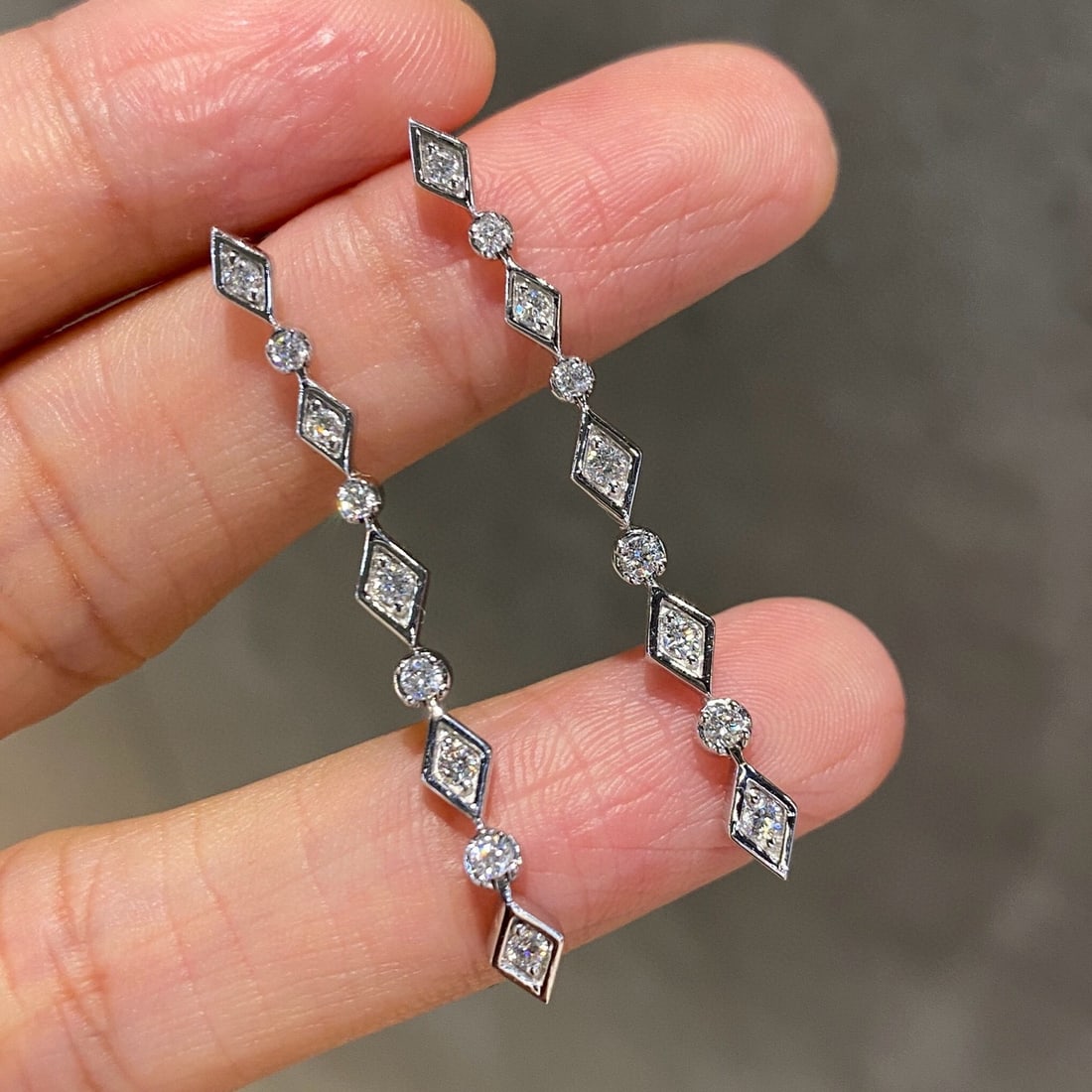 14k Gold 0.38 Ct Natural H Diamond Earrings - 2