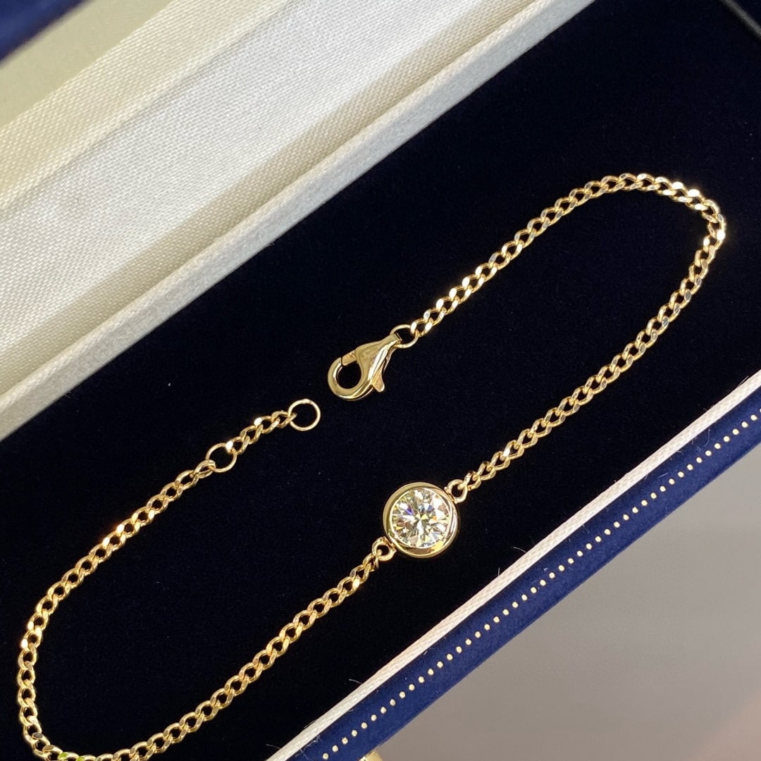 14k Gold 0.5 Ct Natural H Diamond Bracelet: Ref:231088320 // gold content:14k gold // main gemstone:diamond // shape:round // carat weight:0. 5ct // clarity grade:vs-si // color:h // treatment:natural // cut grade:g // Condition: New Low