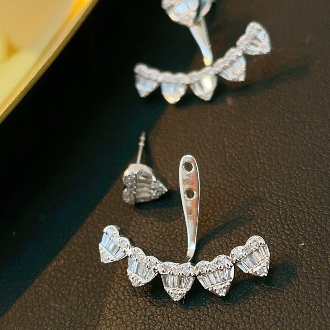 14k Gold 0.7 Ct Natural H Diamond Earrings - 2