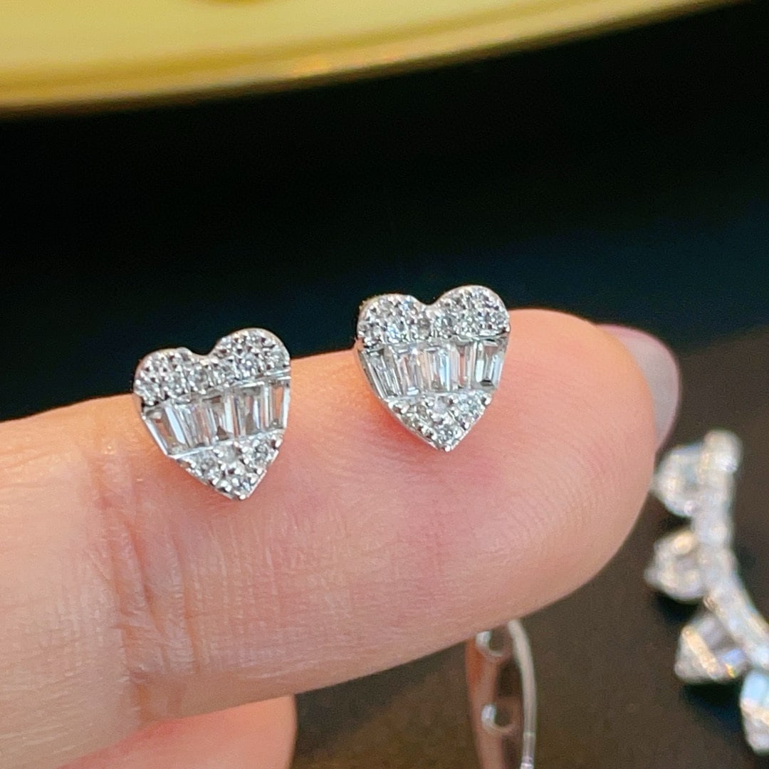14k Gold 0.7 Ct Natural H Diamond Earrings - 3