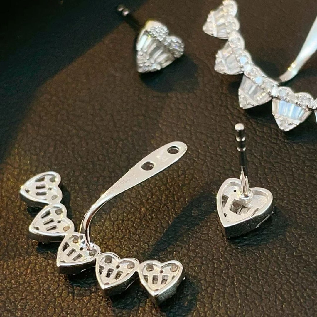 14k Gold 0.7 Ct Natural H Diamond Earrings - 5