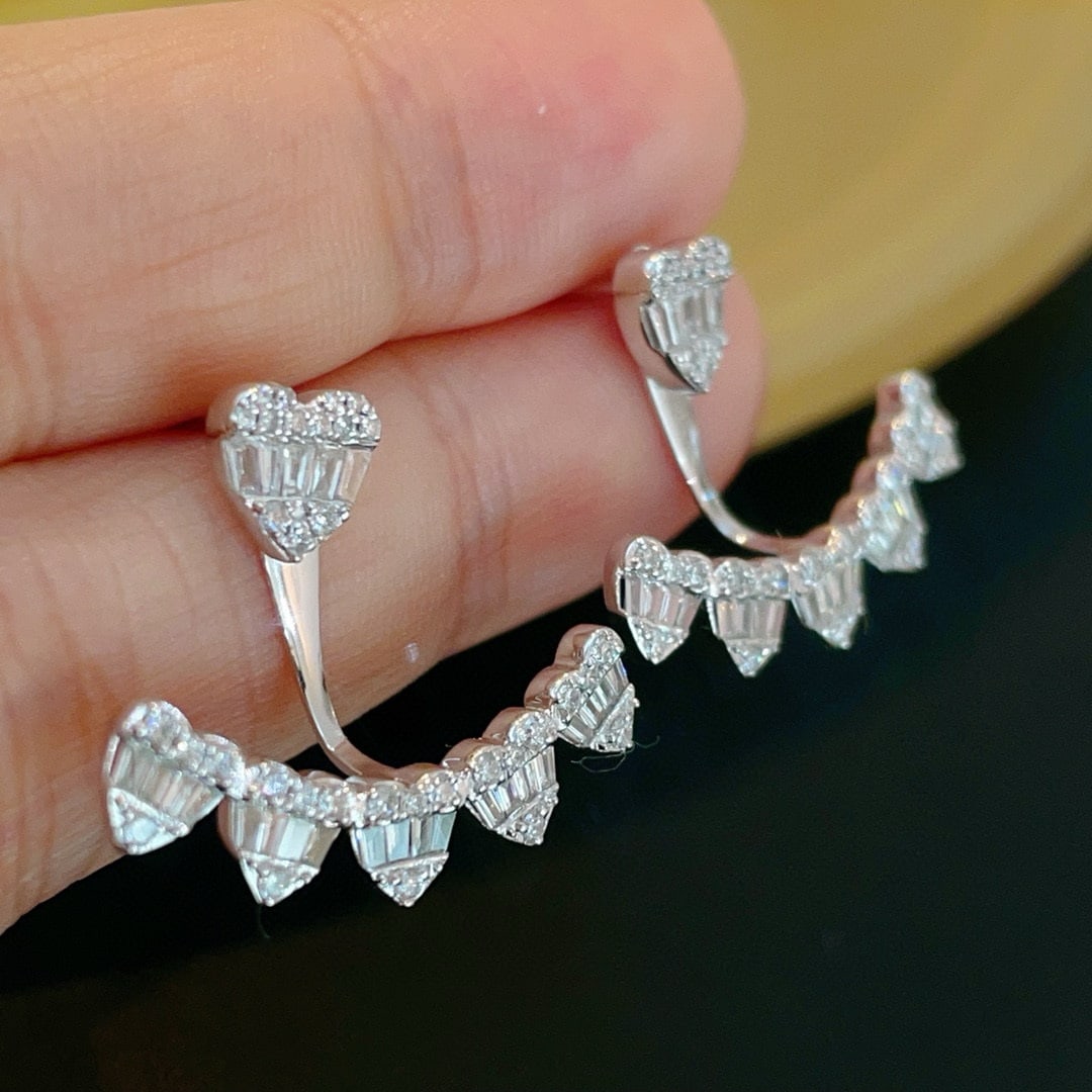 14k Gold 0.7 Ct Natural H Diamond Earrings - 6