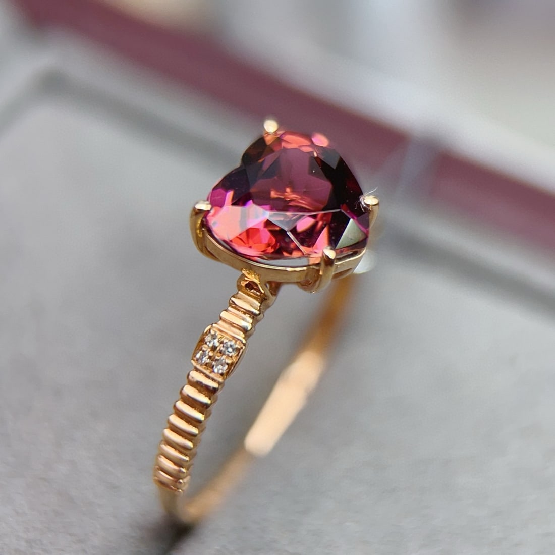 14k Gold 1.87 Ctw Natural Tourmaline & Diamond Ring - 4