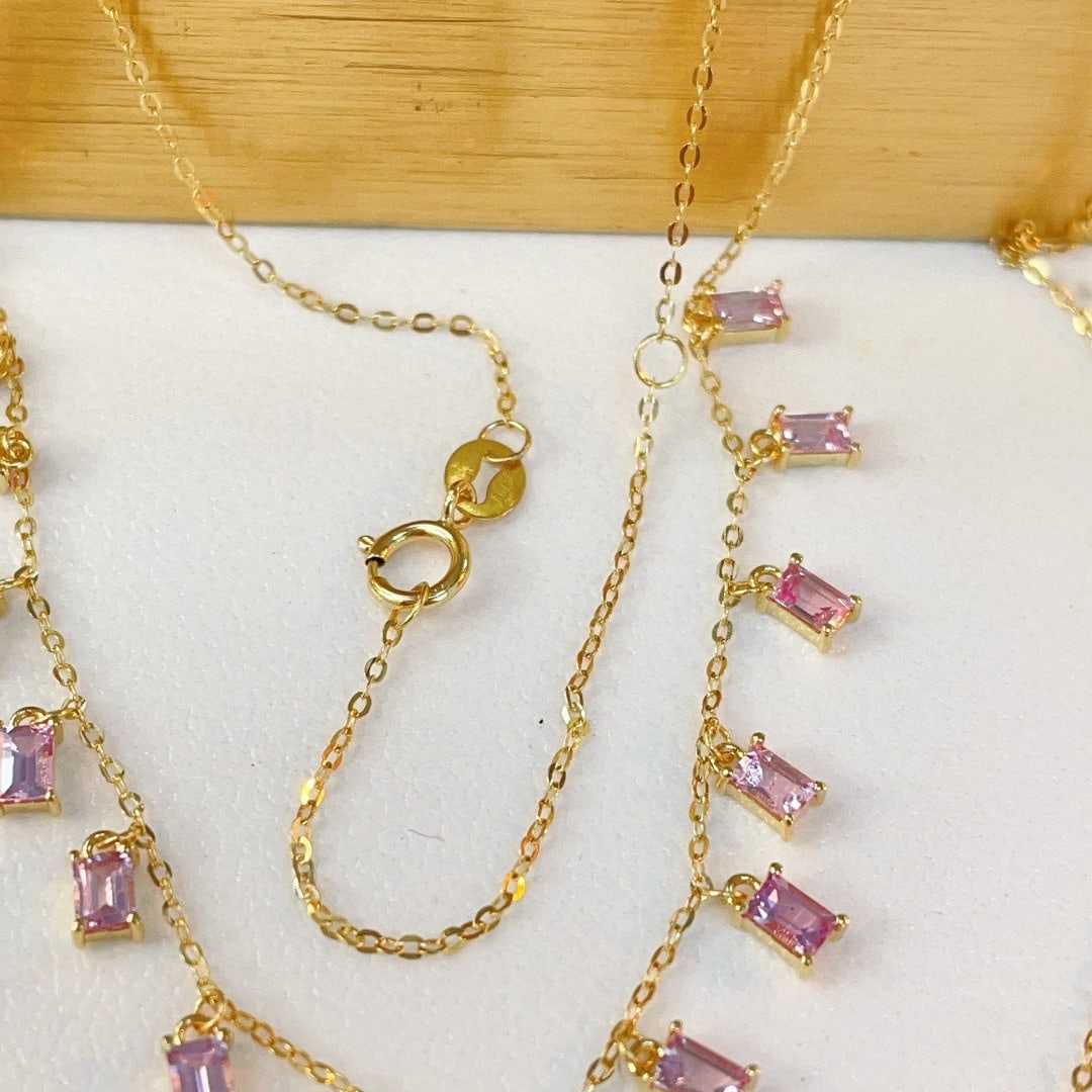 14k Gold 1.49 Ct Natural Sapphire Necklace - 5