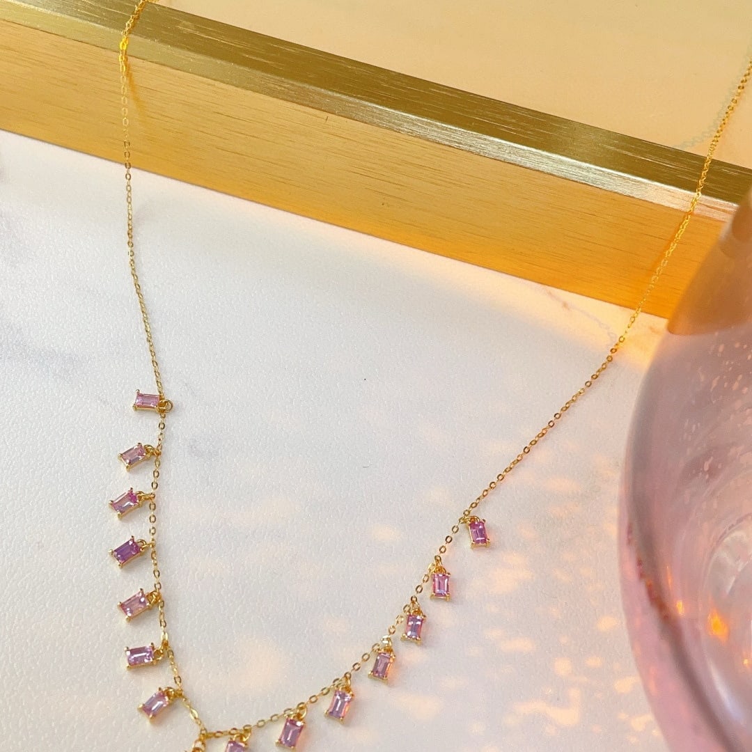 14k Gold 1.49 Ct Natural Sapphire Necklace - 8