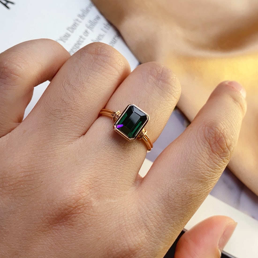 14k Gold 2.30 Ct Natural Tourmaline Ring - 4
