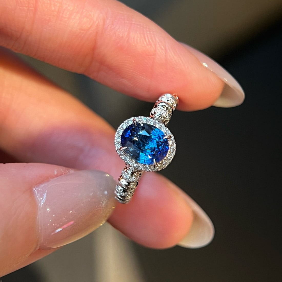 14k Gold 1.84 Ctw Natural Sapphire & Diamond Ring - 2
