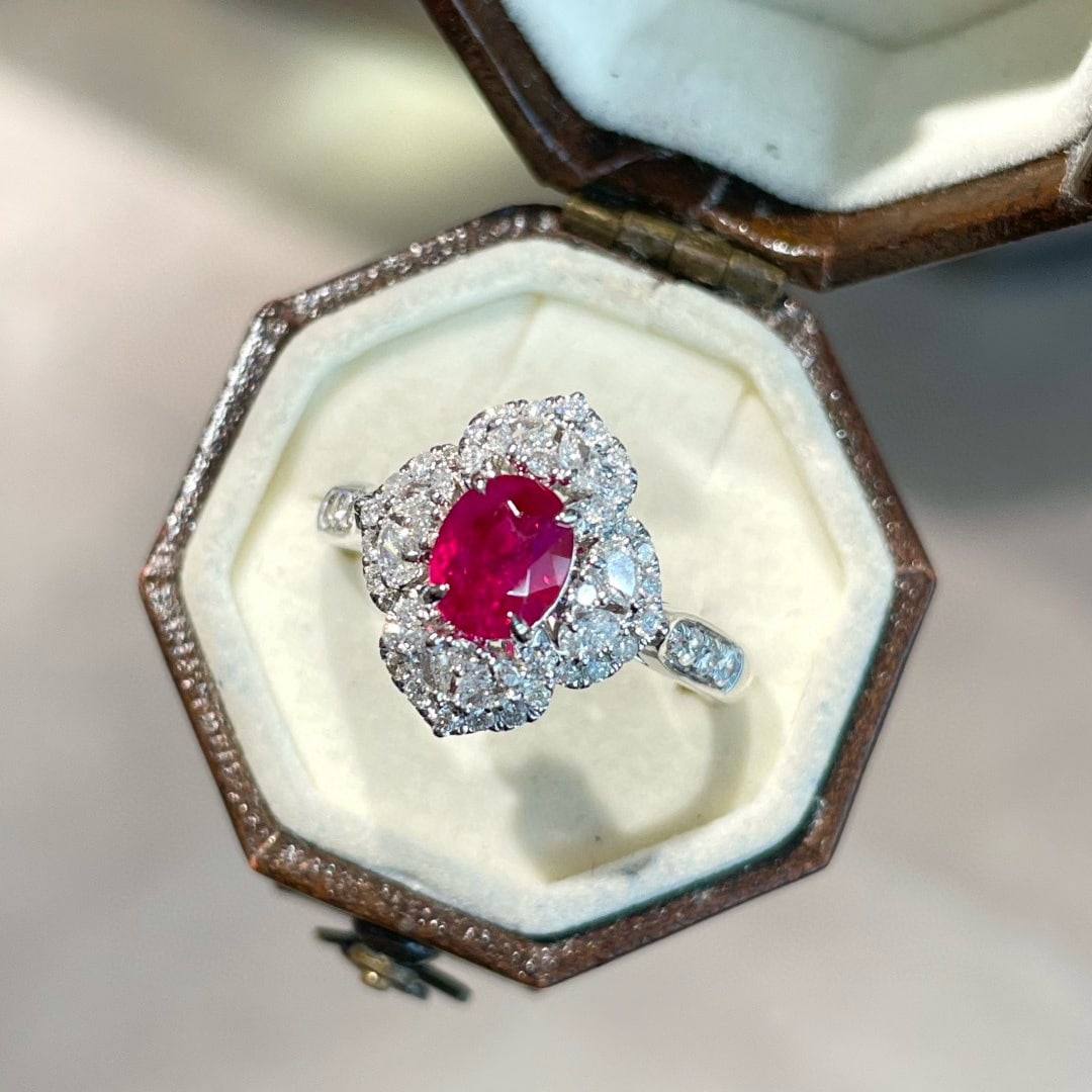 14k Gold 1.1 Ct Natural Ruby & Diamond Ring - 4