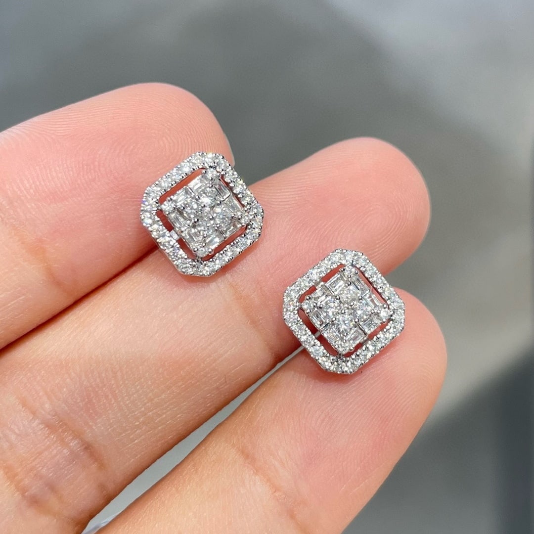 14k Gold 0.50 Ct Natural H Diamond Earrings (1 of 7)