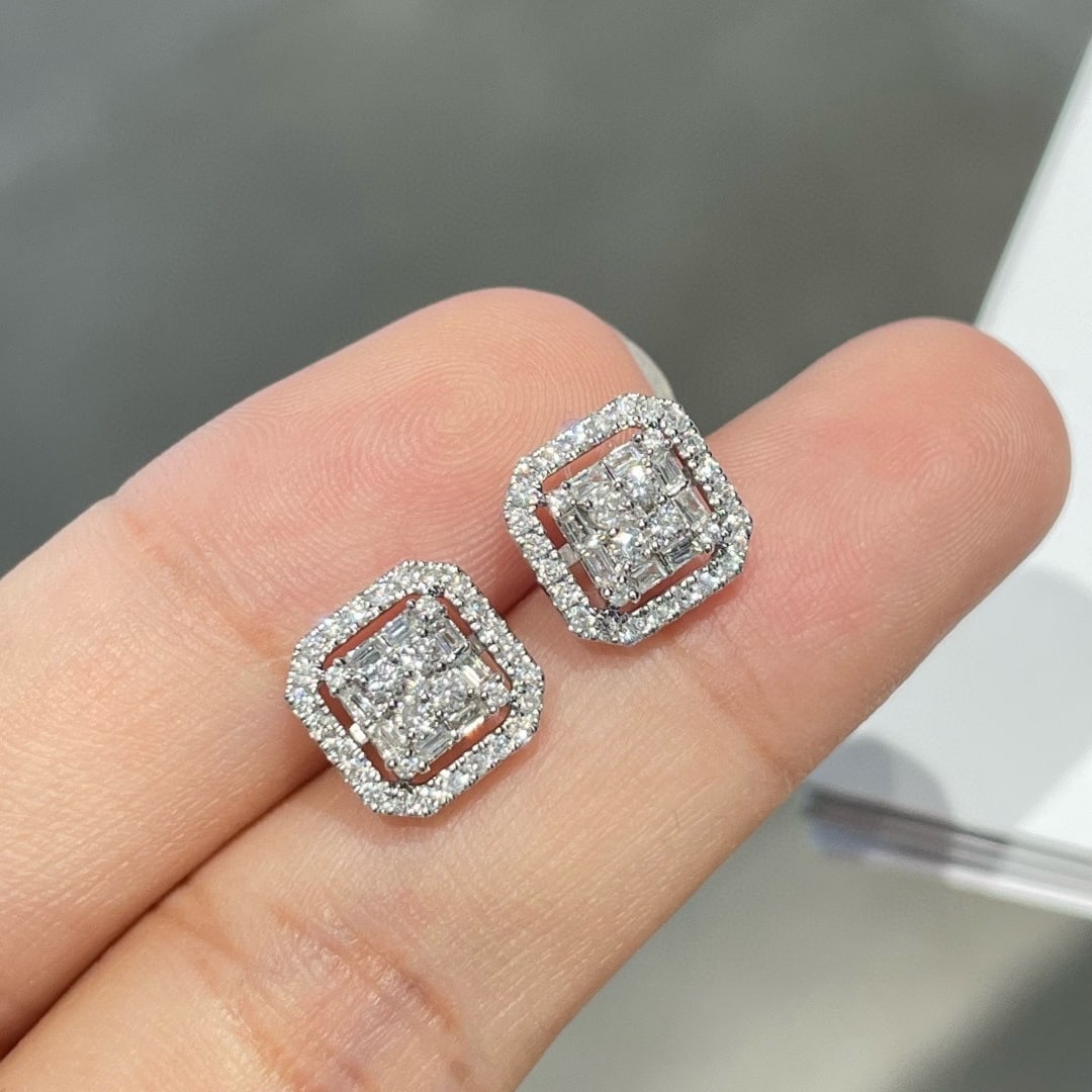 14k Gold 0.50 Ct Natural H Diamond Earrings - 2