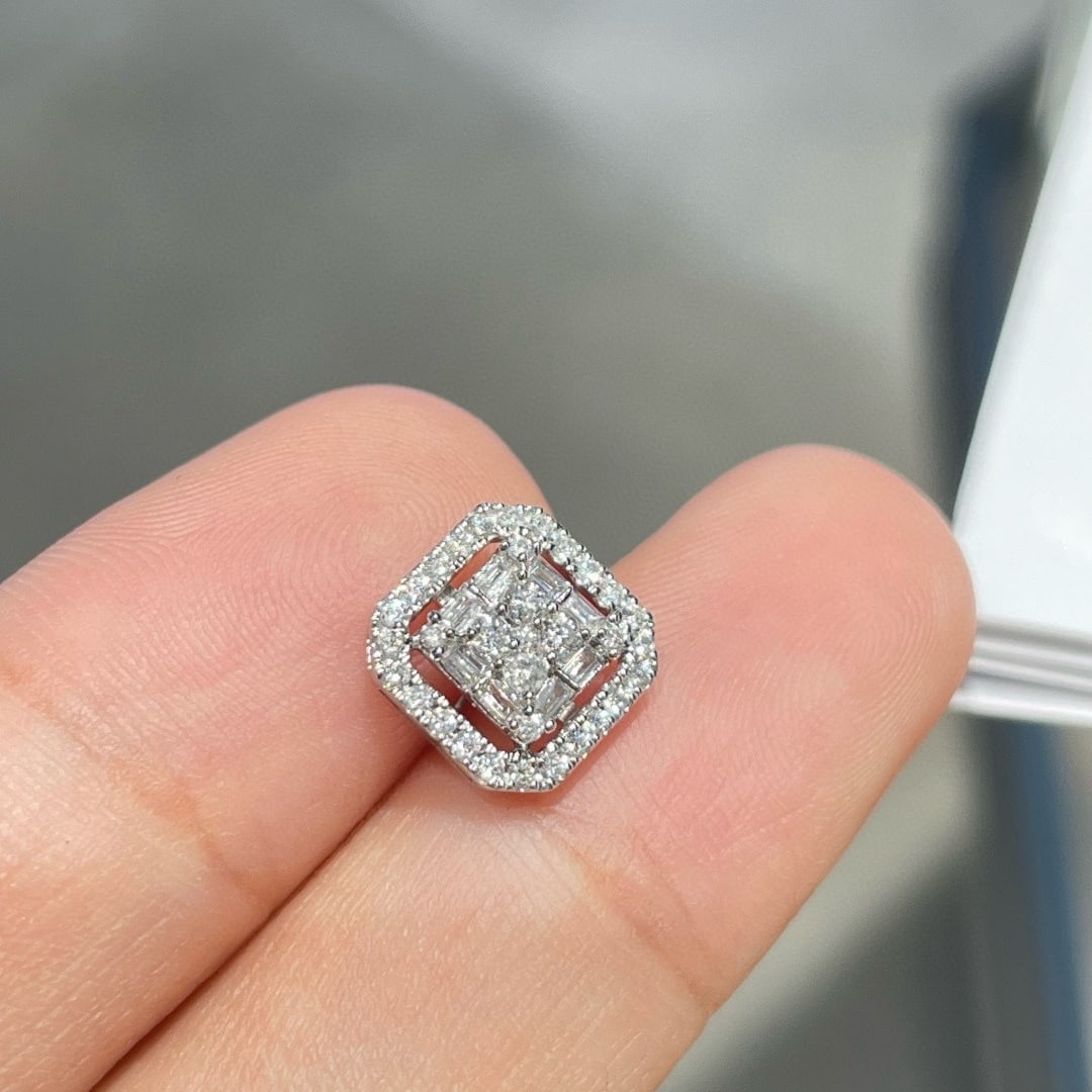 14k Gold 0.50 Ct Natural H Diamond Earrings - 3